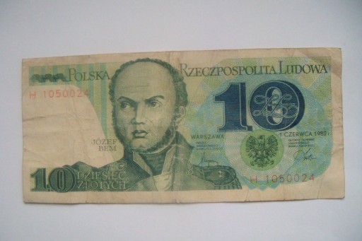 Zdjęcie oferty: Polska Banknot PRL 10 zł.1982 r.seria H