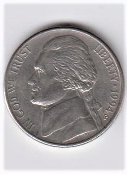 Zdjęcie oferty: Five Cents 5 Centów 1994 P  USA 