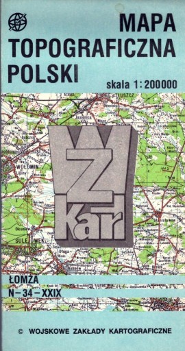 Zdjęcie oferty: Mapa topograficzna 1:200 000 - arkusz Łomża