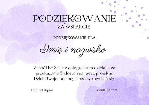 Zdjęcie oferty: Podziękowanie dla wspierającego