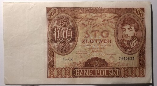 Zdjęcie oferty: Banknot,  II RP - 100 złotych 1934