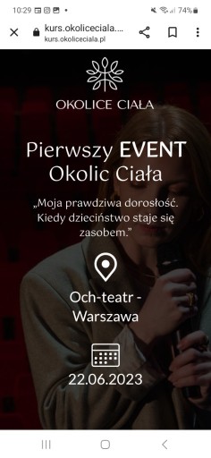 Zdjęcie oferty: Bilet na event Okolice Ciała Marianka Gierszewska