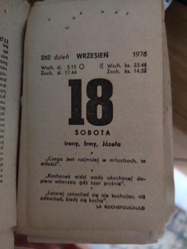 Zdjęcie oferty: Kartki z Kalendarza Rocznik od 1990 do 2000