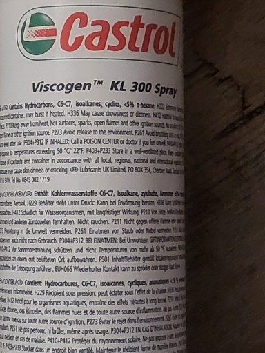 Zdjęcie oferty: Castrol Viscogen KL 300 Spray