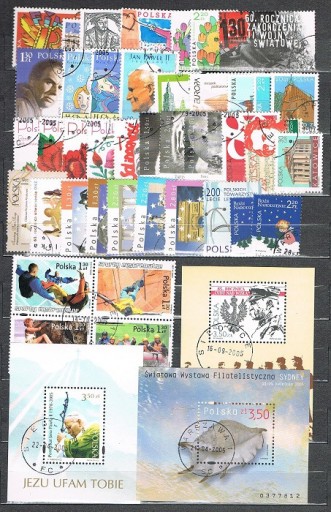 Zdjęcie oferty: Rocznik zn. kasowanych 2005: 42 znaczki i 8 bloków