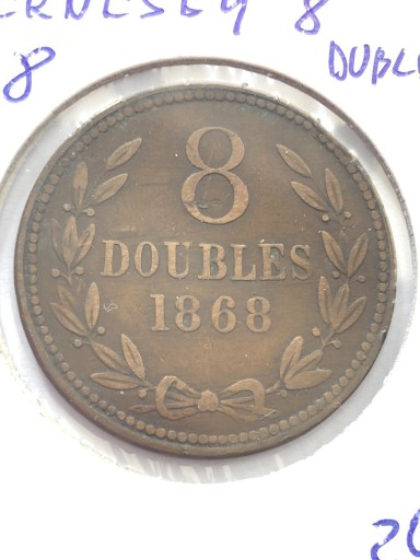 Zdjęcie oferty: Guernesey 8 Dubles 1868