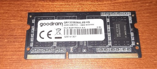 Zdjęcie oferty: Pamięć RAM do laptopa 4GB 1333 MHz DDR3 SODIMM