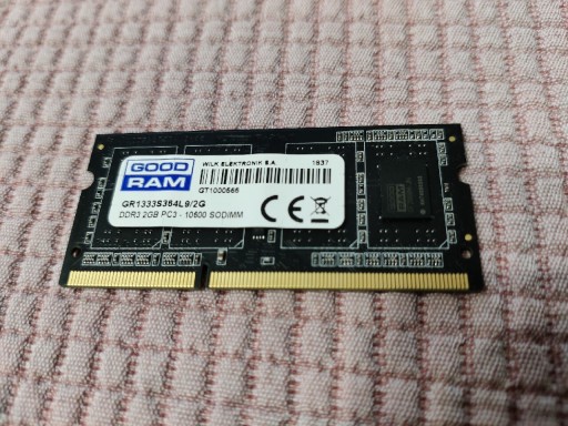 Zdjęcie oferty: Pamięć RAM GOODRAM 2GB DDR3 SODIMM 1333MT