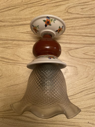 Zdjęcie oferty: Lampa wisząca z kloszem ceramika vintage PRL