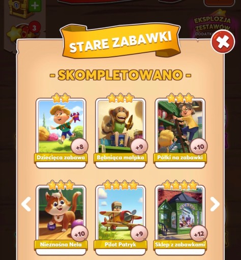 Zdjęcie oferty: Set stare zabawki 6 KART COIN MASTER 