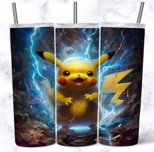 Zdjęcie oferty: Kubek termiczny stalowy z nadrukiem Pikachu 
