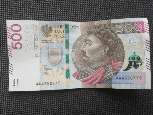 Zdjęcie oferty: Banknot 500 zł seria AA