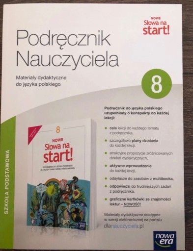 Zdjęcie oferty: Nowe słowa na start 8 KSIĄŻKA NAUCZYCIELA 2021