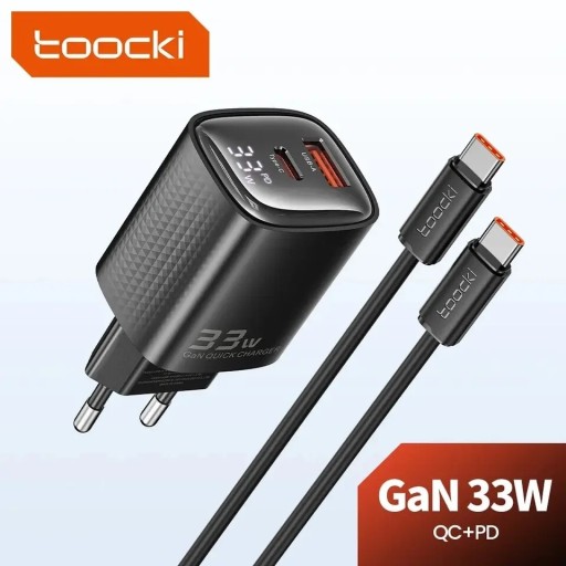 Zdjęcie oferty: Ładowarka Toocki 33W GaN USB QC PD Miernik + Kabel