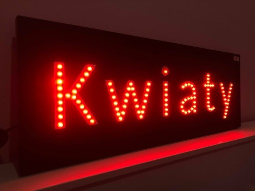 Zdjęcie oferty: Tablica reklamowa LED KWIATY 70x25 cm zewnętrzna