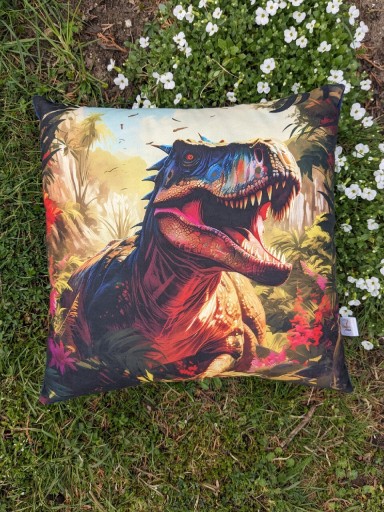 Zdjęcie oferty: Poduszka dekoracyjna 38x38 dinozaur t-rex, Dino