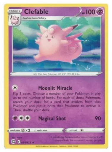 Zdjęcie oferty: Karta Pokemon Clefable Rare BrilliantStars 054/172