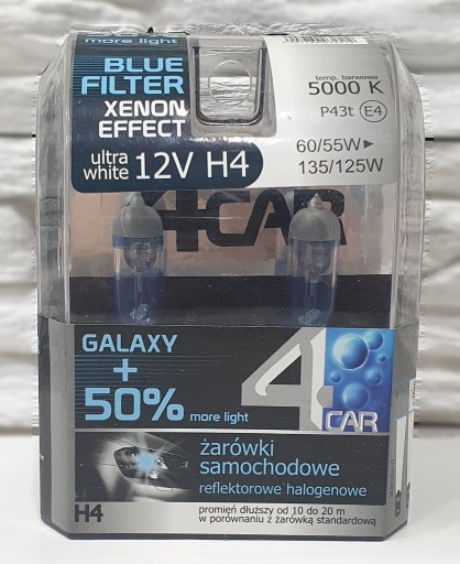 Zdjęcie oferty: Żarówki samochodowe H4 12V blue, 4Car (2 szt.)