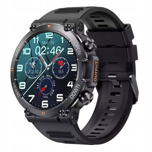 Zdjęcie oferty: Zegarek Smartwatch Męski Czarny Menu PL Sportowy