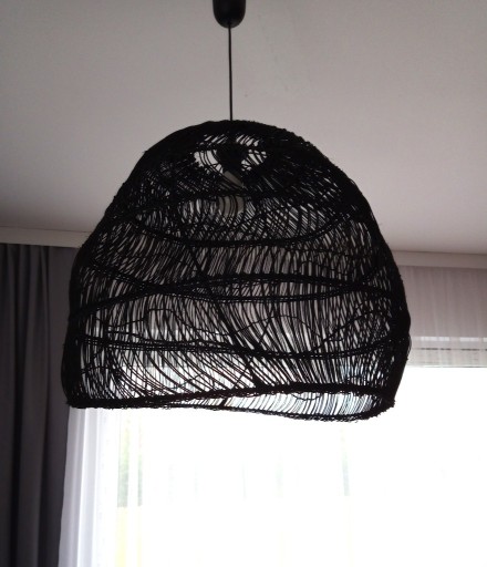 Zdjęcie oferty: Lampa czarna rattanowa bardzo duża 61 cm x 63 cm