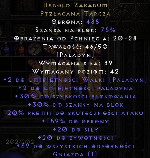 Zdjęcie oferty: D2Resurrected PC - SC - LADDER - Unikatowa Tarcza Herold Zakarum (Zaka)