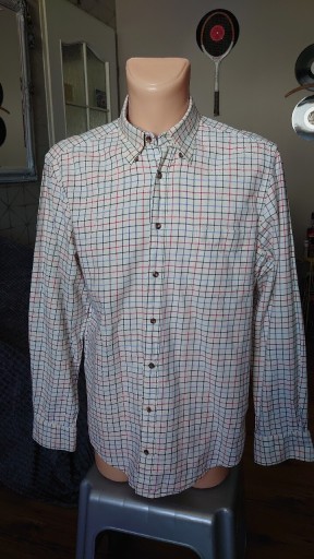 Zdjęcie oferty: Gant koszula męska L w kratkę kremowa długi rękaw