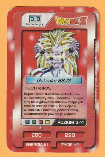 Zdjęcie oferty: KARTA DRAGON BALL Z - CHIO - GOTENKS SSJ3 