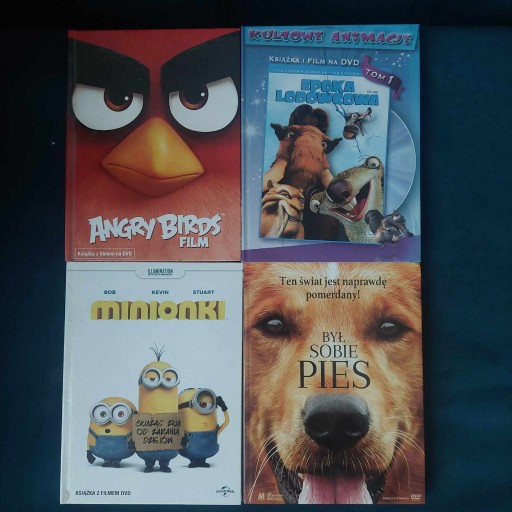Zdjęcie oferty: Zestaw 4 filmów DVD- Angry Birds, Minionki, Epoka lodowcowa, Był sobie pies