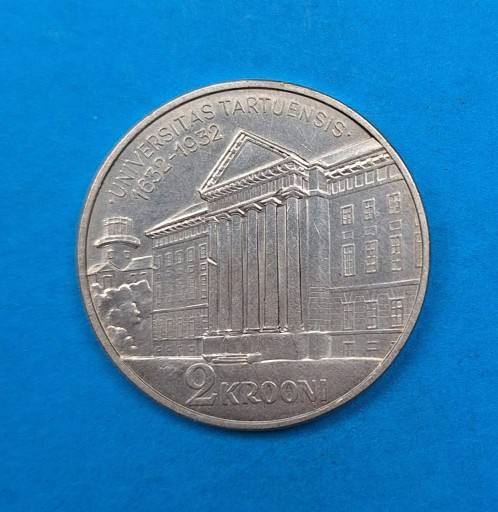 Zdjęcie oferty: Estonia 2 korony 1932, bdb stan, srebro 0,500