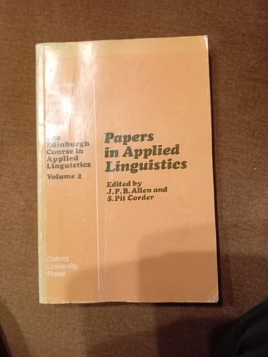 Zdjęcie oferty: Papers in applied linguistics