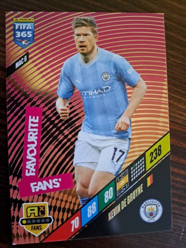 Zdjęcie oferty: Panini Fifa 365 2024,MAC6,De Bruyne, Fans Favourit