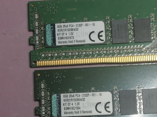 Zdjęcie oferty: Pamięć KINGSTON 2x 8GB  2RX8 PC4-213P-RE1-10