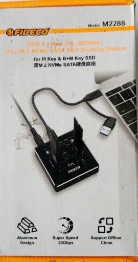 Zdjęcie oferty: stacja dokująca/klonująca dysków SSD FIDECO M2288.