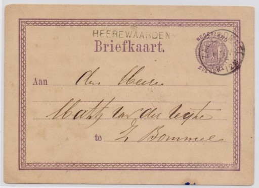 Zdjęcie oferty: Holandia - kartka pocztowa z 1876 roku