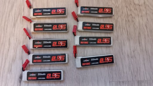 Zdjęcie oferty: Bateria LiPo 9 szt URUAV 3.8V 550mAh 80C/160C 1S 