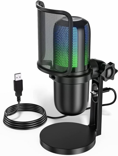 Zdjęcie oferty: Mikrofon USB z oświetleniem RGB do komputera 