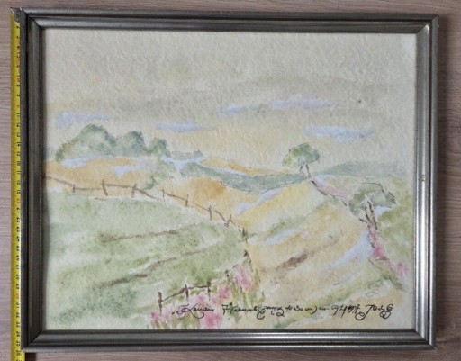 Zdjęcie oferty: J Duda G stary obraz akwarela pejzaż LICYTACJA