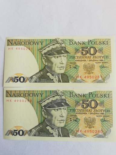 Zdjęcie oferty: 50 zł Świerczewski seria HK- 1988 - UNC z paczki