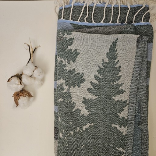 Zdjęcie oferty: Bawełniany turecki Peshtemal 100x180 motyw gór ręcznik pled chusta