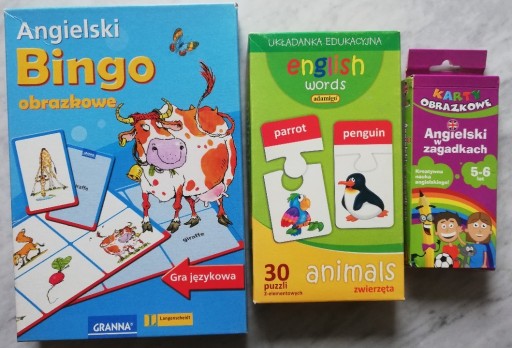 Zdjęcie oferty: Gry i zabawy w j.angielskim (puzzle, bingo, karty)