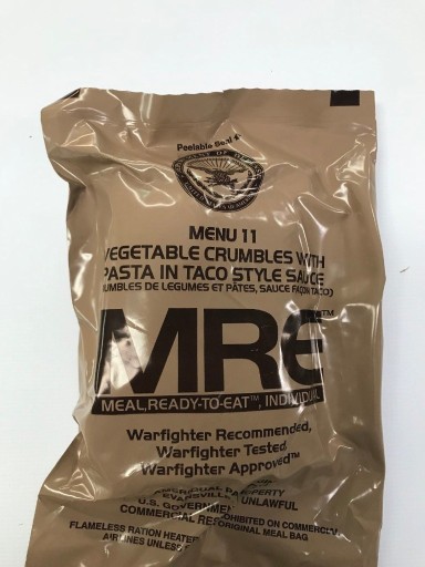 Zdjęcie oferty: USA MRE Menu 11: VEGETABLES CUMBLES WITH PASTA IN 