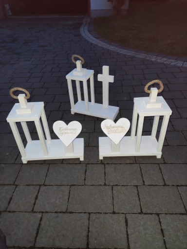 Zdjęcie oferty: Lampion serce drewniane + napis stroik na grób 
