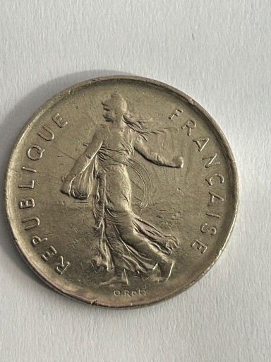 Zdjęcie oferty: Moneta 5 francs 1971