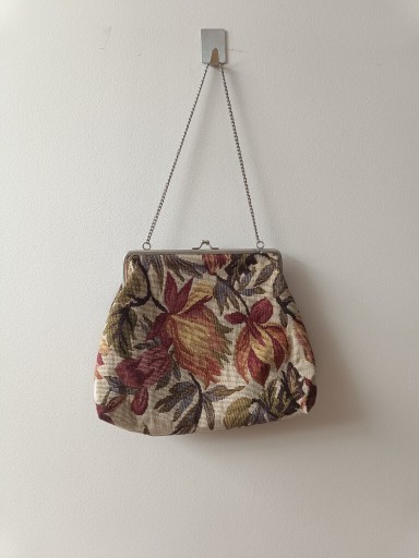 Zdjęcie oferty: Piękna i wyjątkowa Vintage gobelinowa torebka na łańcuszku