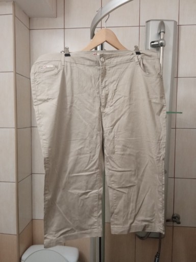 Zdjęcie oferty: Spodnie damskie 3/4 beżowe bawełniane XXL, nowe ni