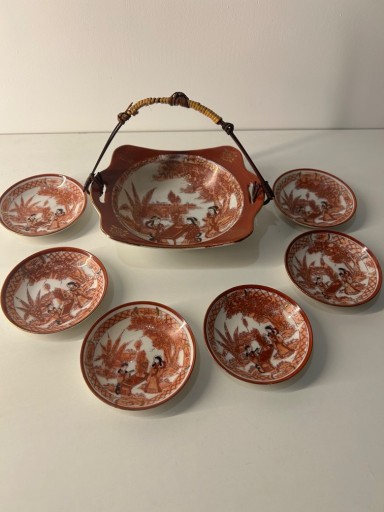 Zdjęcie oferty: Japońska porcelana koszyczek i 6 talerzyków