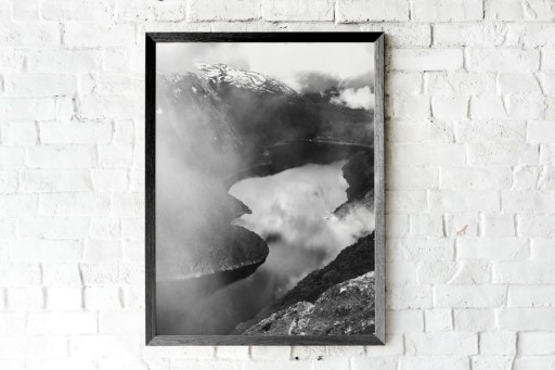 Zdjęcie oferty: Plakat/Obraz ozdobny czarno biały A3 "Jezioro"