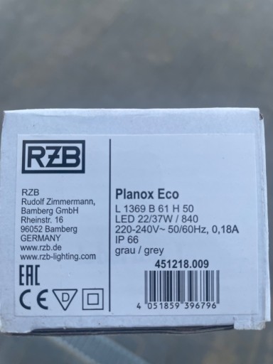 Zdjęcie oferty: Lampy RŻB Planox Eco Led 22/37 nowe