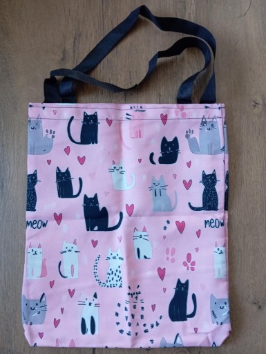 Zdjęcie oferty: Torba na zakupy z kotkami w kolorze różowym