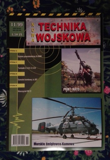 Zdjęcie oferty: Nowa Technika Wojskowa nr 11/99 Kamow, Ju-287, DD 21, Somers